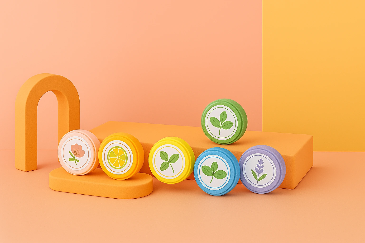 Colorful AromaNest shower steamers