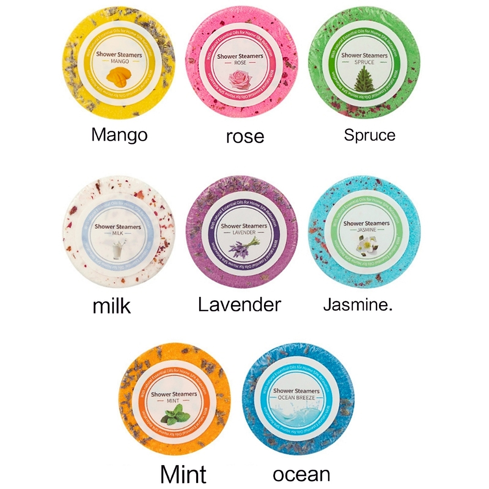 AromaNest shower steamer flavours